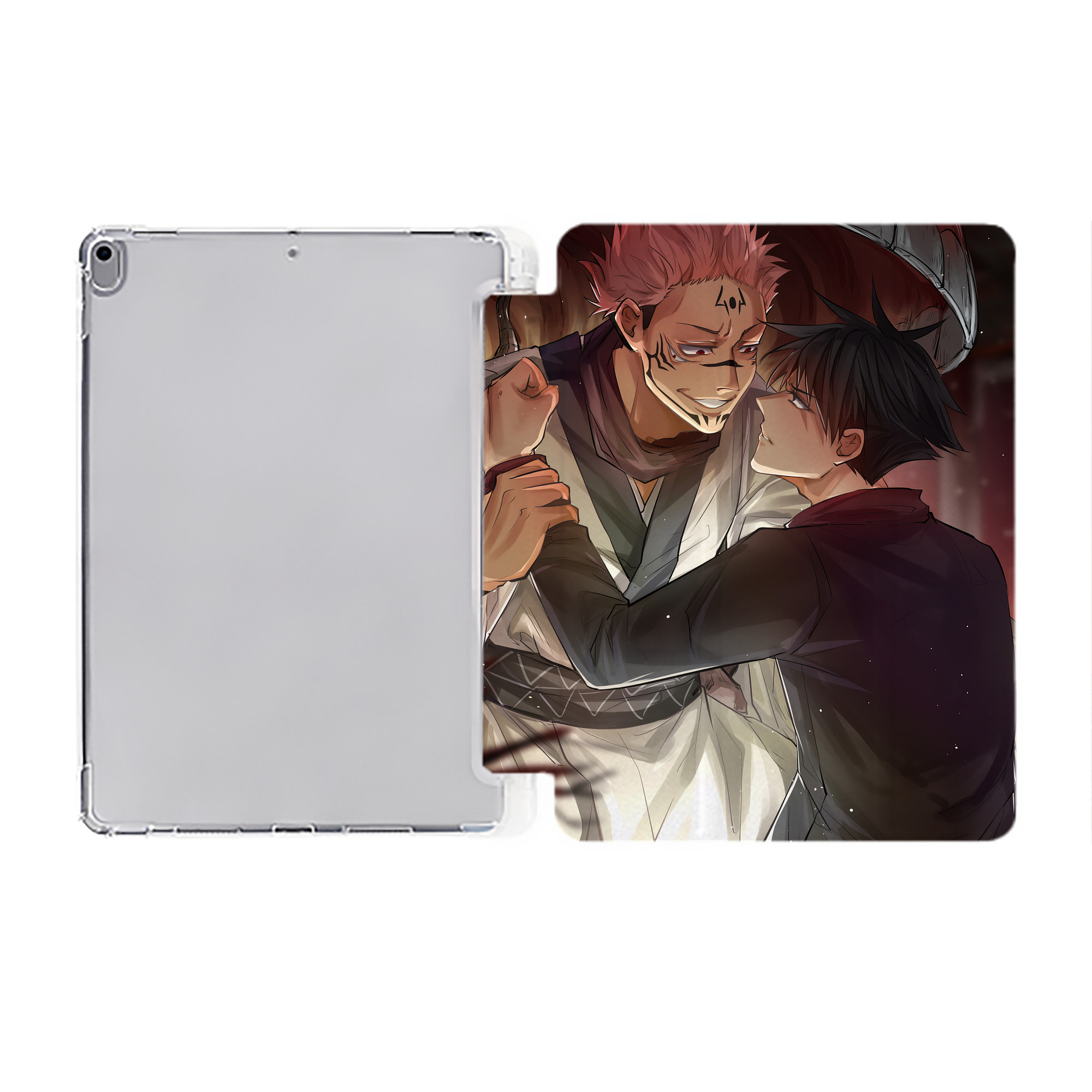 （画像用） 呪術廻戦 Jujutsu Kaisen IPad ケース ペン収納付き 三つ折りスタンド PUレザー×シリコン 対応機種9.5/10.5/10.9インチ